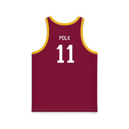 Arizona State - NCAA Men's Basketball : Kash Polk - Maroon Hardwood Basketball Jersey-1