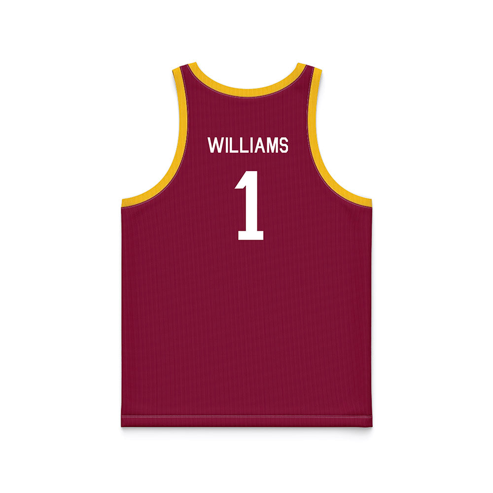 Arizona State - NCAA Women's Basketball : Amaya Williams - Maroon Hardwood Basketball Jersey-1