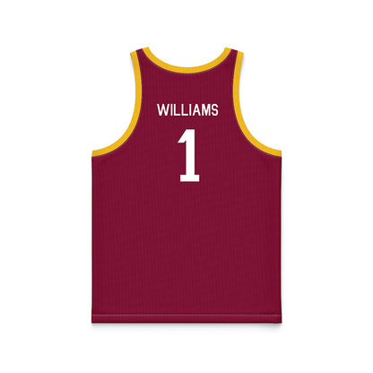 Arizona State - NCAA Women's Basketball : Amaya Williams - Maroon Hardwood Basketball Jersey-1