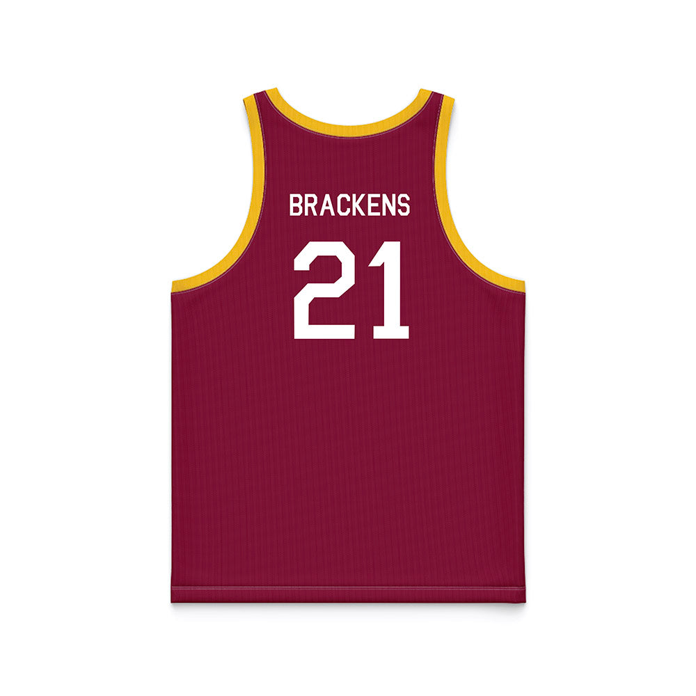 Arizona State - NCAA Women's Basketball : McKinna Brackens - Maroon Hardwood Basketball Jersey-1