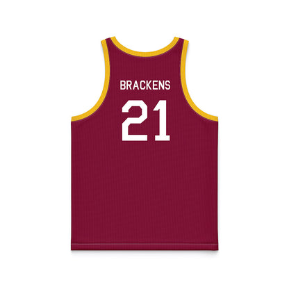 Arizona State - NCAA Women's Basketball : McKinna Brackens - Maroon Hardwood Basketball Jersey-1