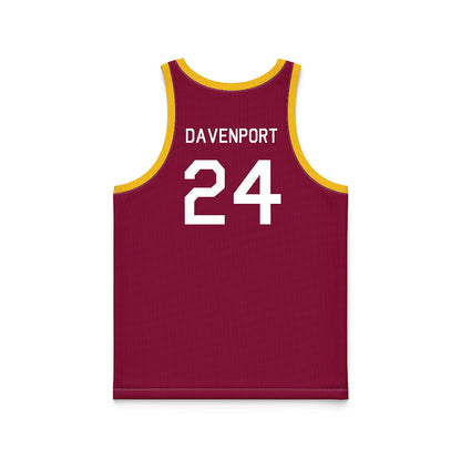 Arizona State - NCAA Women's Basketball : Deborah Davenport - Maroon Hardwood Basketball Jersey-1