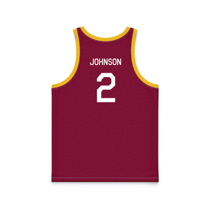 Arizona State - NCAA Men's Basketball : Anthony Johnson - Maroon Hardwood Basketball Jersey-1