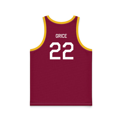 Arizona State - NCAA Women's Basketball : Timya Grice - Maroon Hardwood Basketball Jersey-1