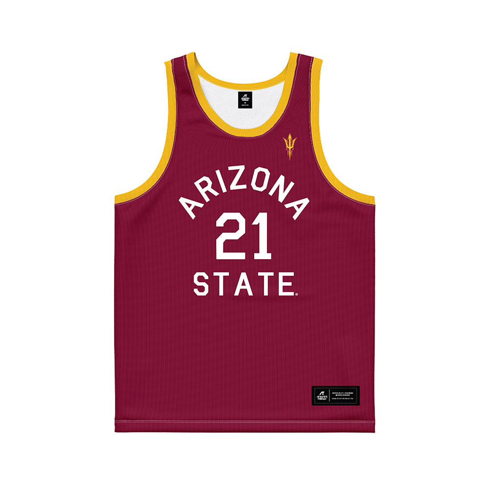 Arizona State - NCAA Women's Basketball : McKinna Brackens - Maroon Hardwood Basketball Jersey-0