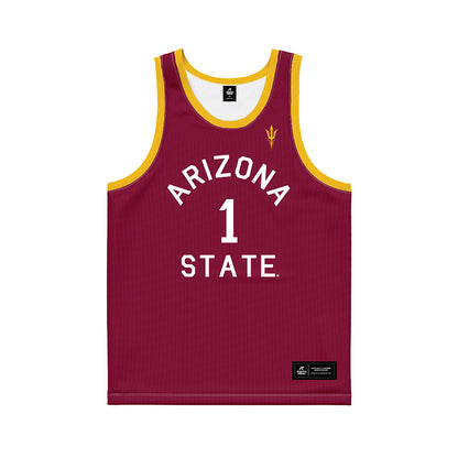 Arizona State - NCAA Women's Basketball : Amaya Williams - Maroon Hardwood Basketball Jersey-0