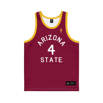 Arizona State - NCAA Men's Basketball : Bryce Ford - Maroon Hardwood Basketball Jersey-0