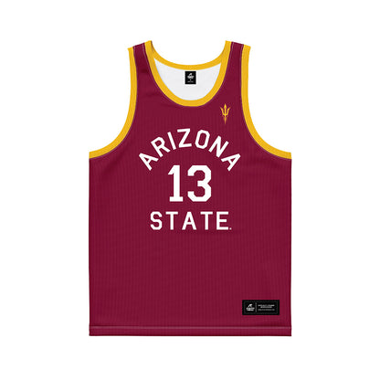 Arizona State - NCAA Women's Basketball : Last-Tear Poa - Maroon Hardwood Basketball Jersey-0