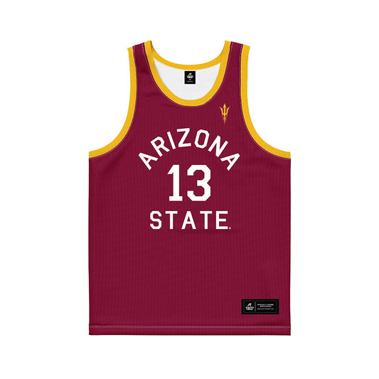 Arizona State - NCAA Women's Basketball : Last-Tear Poa - Maroon Hardwood Basketball Jersey-0