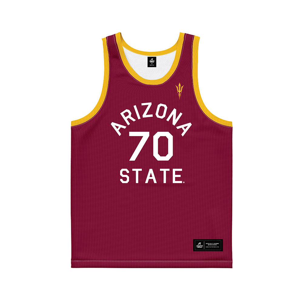 Arizona State - NCAA Men's Basketball : Jovan Icitovic - Maroon Hardwood Basketball Jersey-0