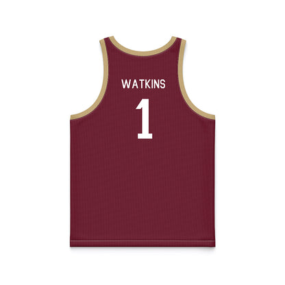 FSU - NCAA Men's Basketball : Jamir Watkins - Hardwood Reissue Basketball Jersey-1