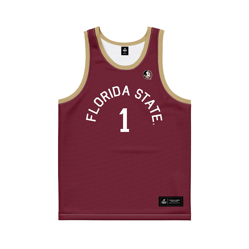 FSU - NCAA Men's Basketball : Jamir Watkins - Hardwood Reissue Basketball Jersey-0