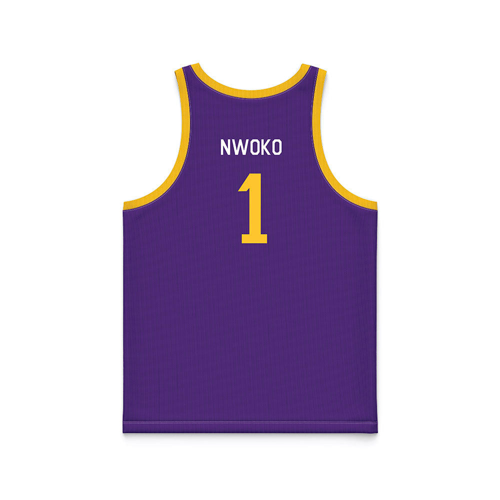 LSU - NCAA Men's Basketball : Mike Nwoko - Hardwood Reissue Basketball Jersey-1
