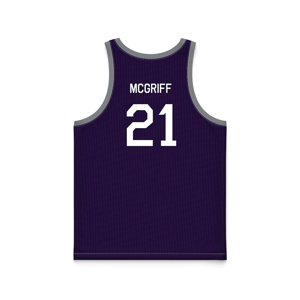 Kansas State - NCAA Men's Basketball : Khamari McGriff - Purple Hardwood Basketball Jersey-1