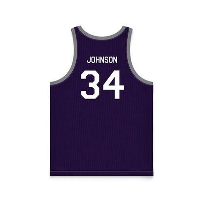 Kansas State - NCAA Men's Basketball : Nate Johnson - Purple Hardwood Basketball Jersey-1
