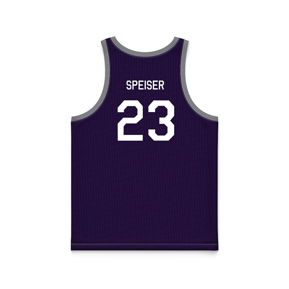 Kansas State - NCAA Women's Basketball : jordan speiser - Purple Hardwood Basketball Jersey-1
