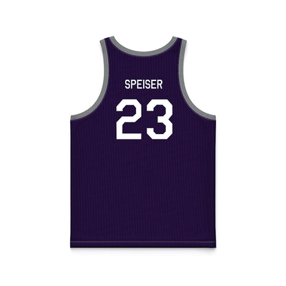 Kansas State - NCAA Women's Basketball : jordan speiser - Purple Hardwood Basketball Jersey-1