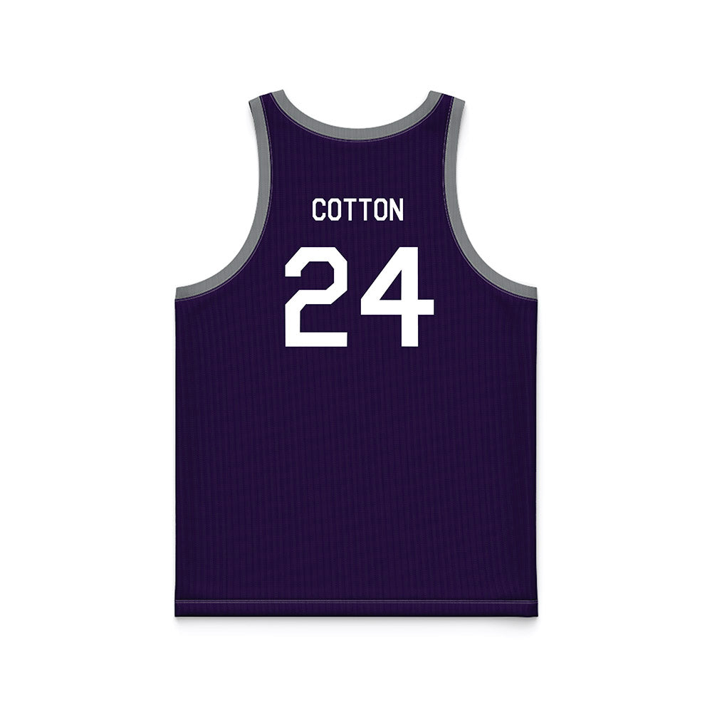 Kansas State - NCAA Women's Basketball : Jenessa Cotton - Purple Hardwood Basketball Jersey-1