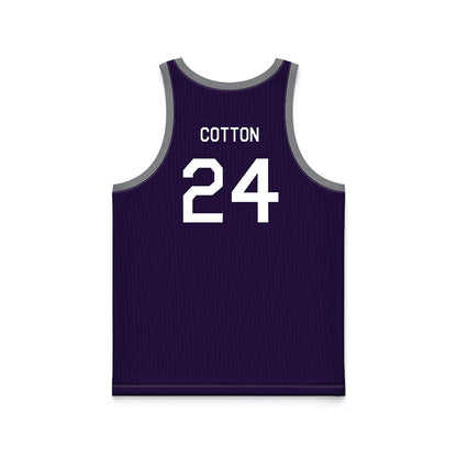 Kansas State - NCAA Women's Basketball : Jenessa Cotton - Purple Hardwood Basketball Jersey-1