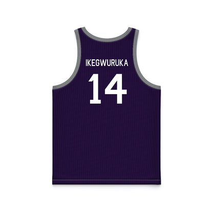 Kansas State - NCAA Men's Basketball : Mobi Ikegwuruka - Purple Hardwood Basketball Jersey-1