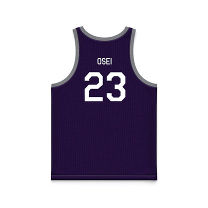 Kansas State - NCAA Men's Basketball : Stephen Osei - Purple Hardwood Basketball Jersey-1