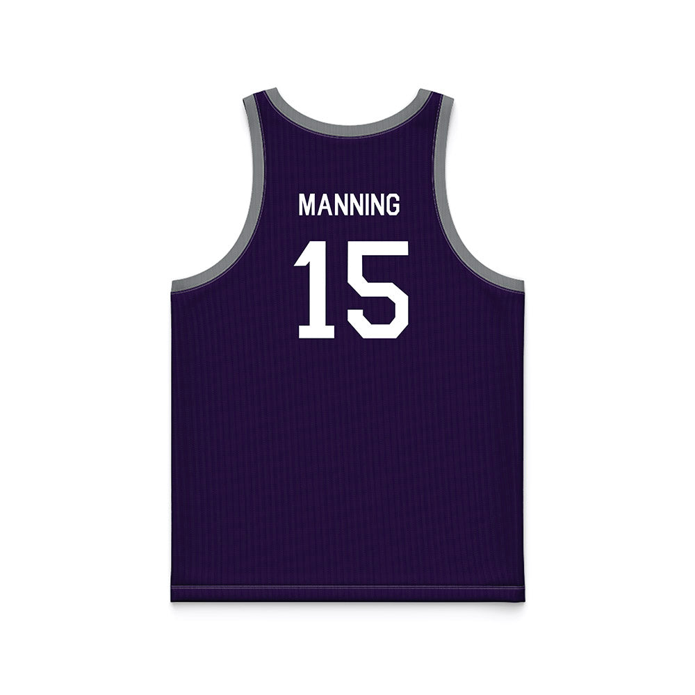 Kansas State - NCAA Men's Basketball : Taj Manning - Purple Hardwood Basketball Jersey-1
