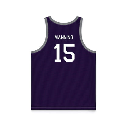 Kansas State - NCAA Men's Basketball : Taj Manning - Purple Hardwood Basketball Jersey-1