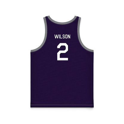 Kansas State - NCAA Men's Basketball : Exavier Wilson - Purple Hardwood Basketball Jersey-1