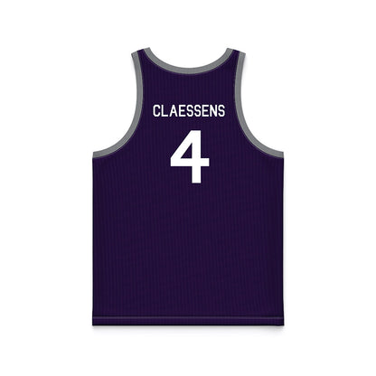 Kansas State - NCAA Women's Basketball : Nastja Claessens - Purple Hardwood Basketball Jersey-1