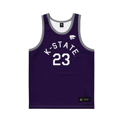 Kansas State - NCAA Men's Basketball : Stephen Osei - Purple Hardwood Basketball Jersey-0