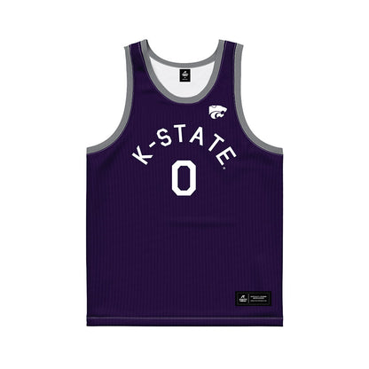 Kansas State - NCAA Men's Basketball : Elias Rapieque - Purple Hardwood Basketball Jersey-0