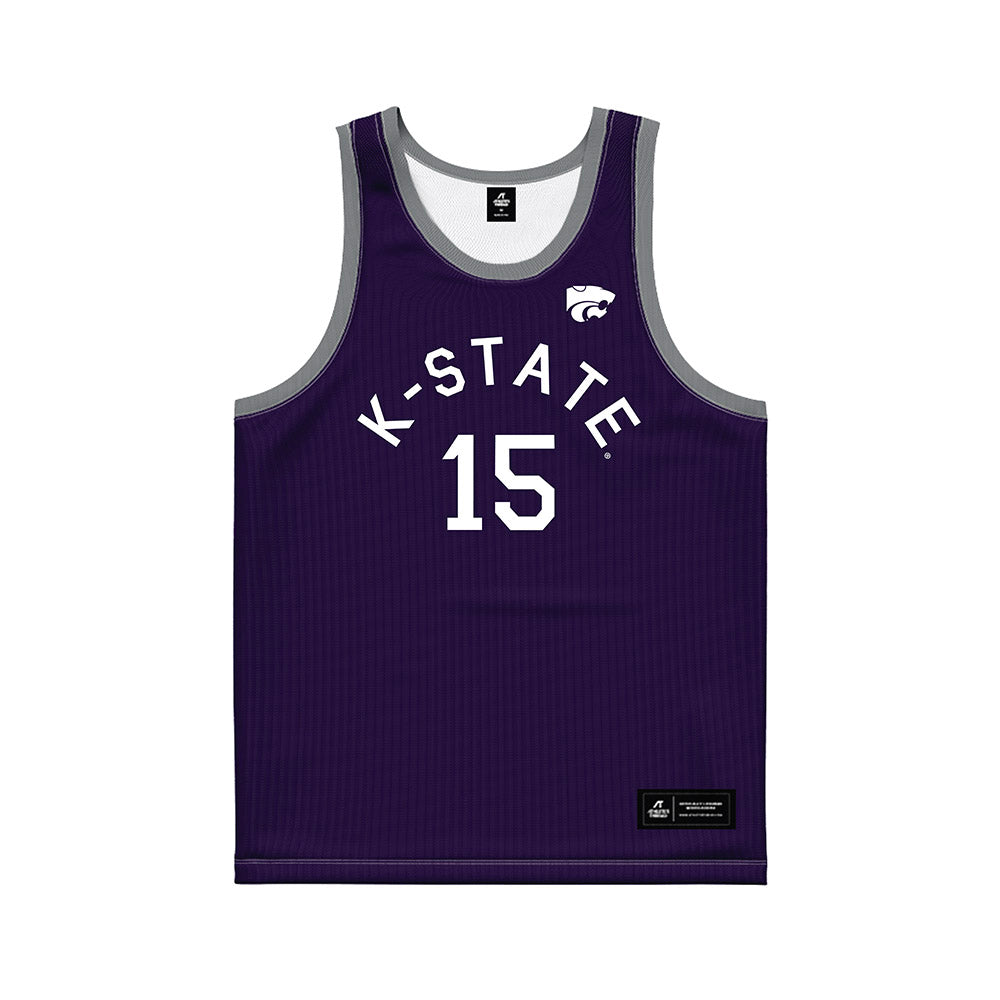 Kansas State - NCAA Men's Basketball : Taj Manning - Purple Hardwood Basketball Jersey-0
