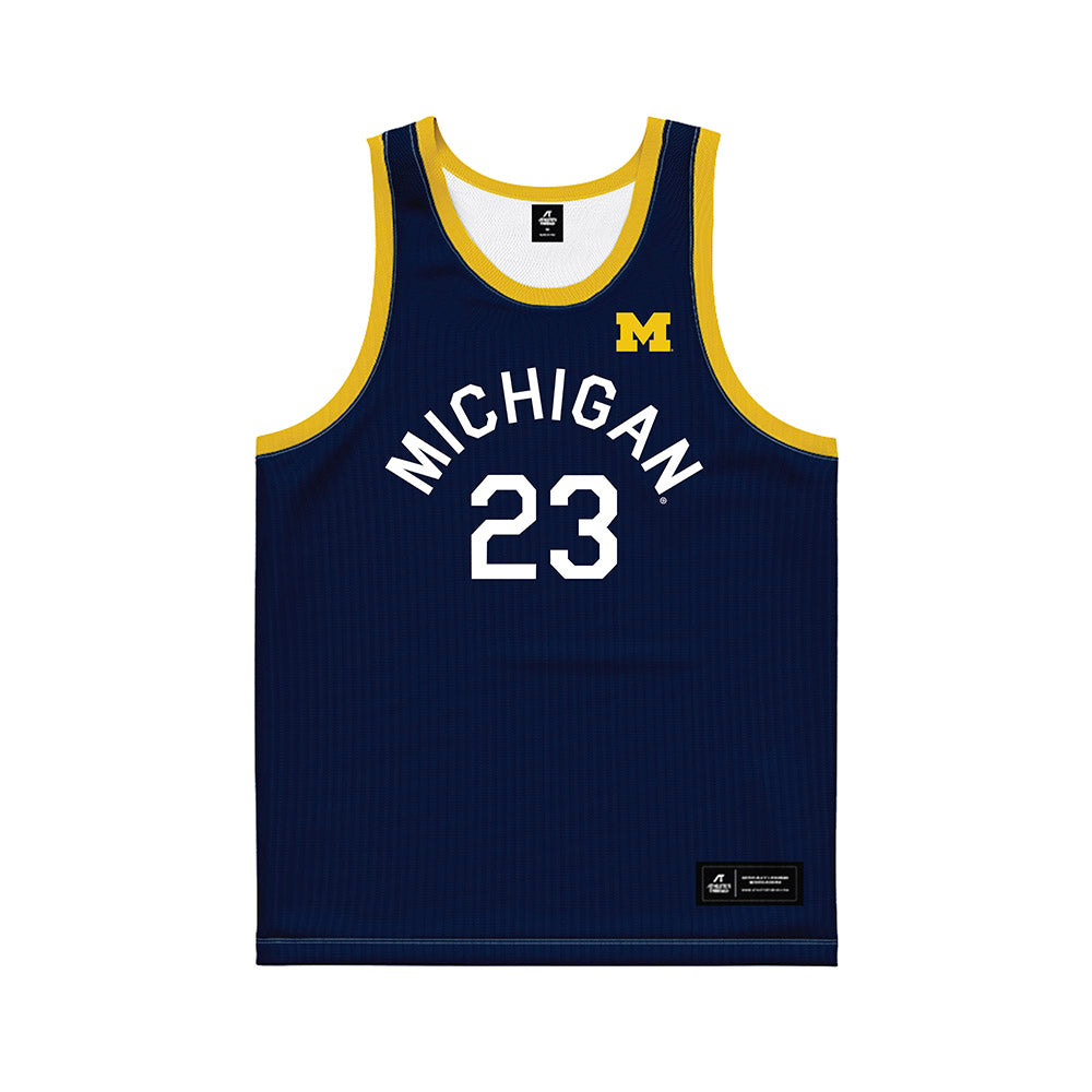 Michigan - NCAA Men's Basketball : Yaxel Lendeborg - Hardwood Reissue Basketball Jersey-0