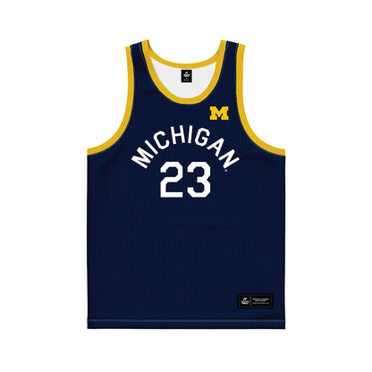 Michigan - NCAA Men's Basketball : Yaxel Lendeborg - Hardwood Reissue Basketball Jersey-0