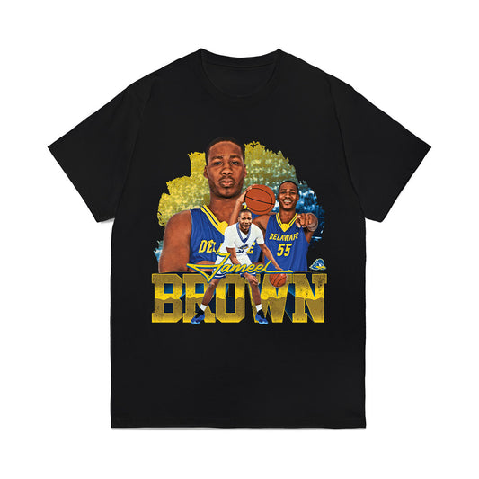 Delaware - NCAA Men's Basketball : Jameel Brown - Caricature Comfort Colors T-Shirt-0