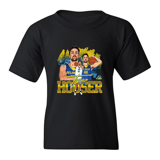 Delaware - NCAA Men's Basketball : Tyler Houser - Collage Youth T-Shirt-0