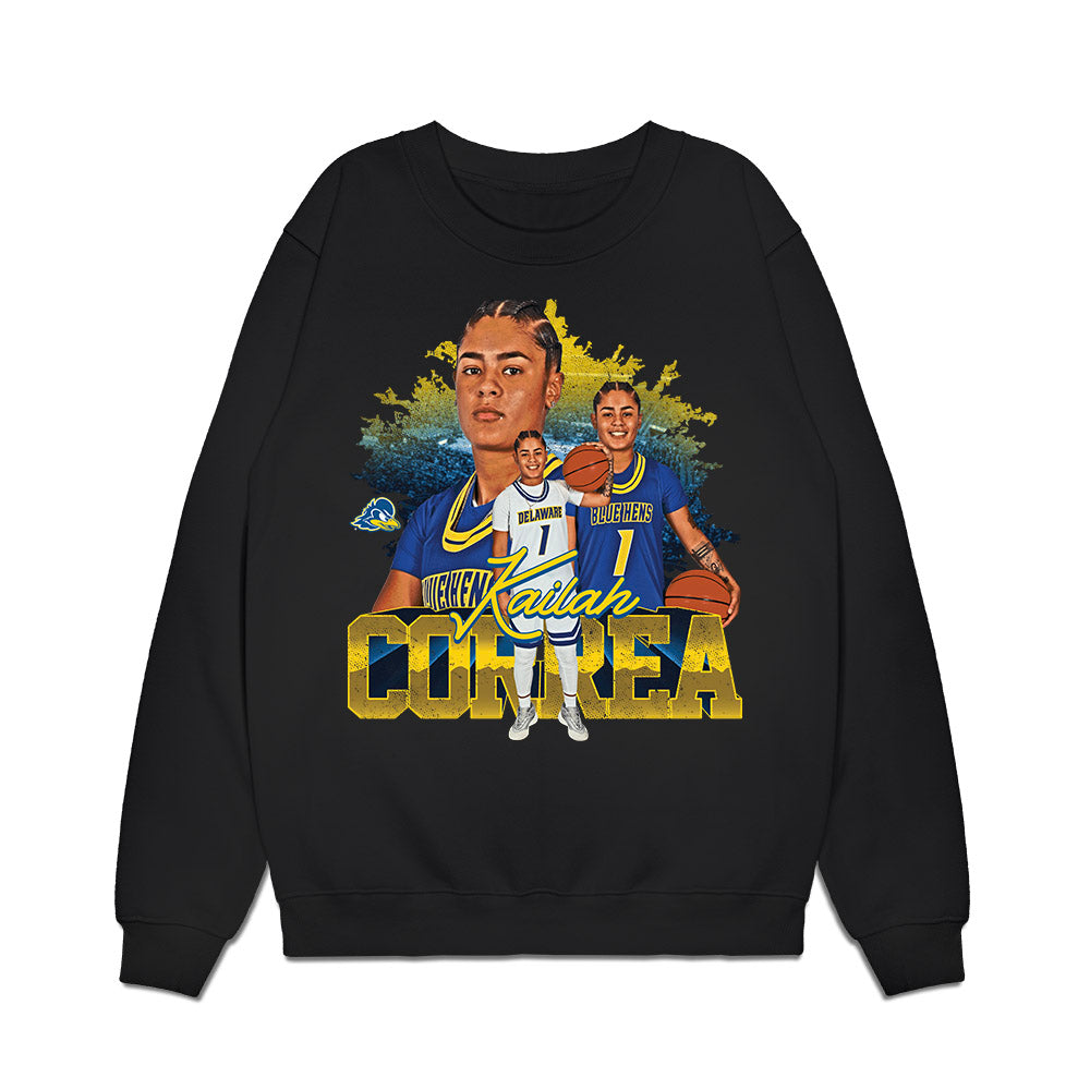 Delaware - NCAA Women's Basketball : Kailah Correa - Collage Premium Crewneck Sweatshirt-0