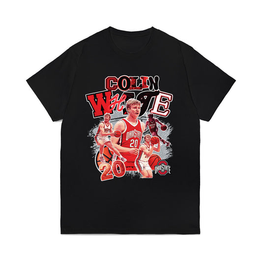 Ohio State - NCAA Men's Basketball : Colin White - Collage Comfort Colors T-Shirt-0