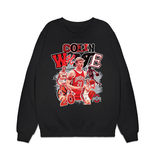 Ohio State - NCAA Men's Basketball : Colin White - Collage Premium Crewneck Sweatshirt-0