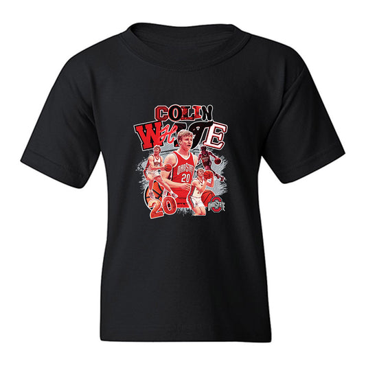 Ohio State - NCAA Men's Basketball : Colin White - Collage Youth T-Shirt-0