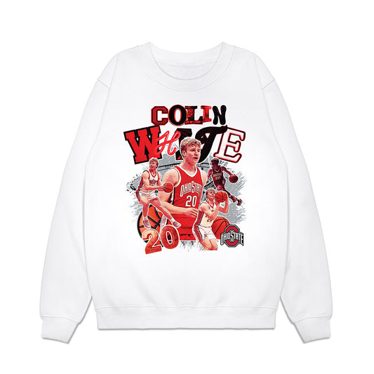 Ohio State - NCAA Men's Basketball : Colin White - Collage Premium Crewneck Sweatshirt-0