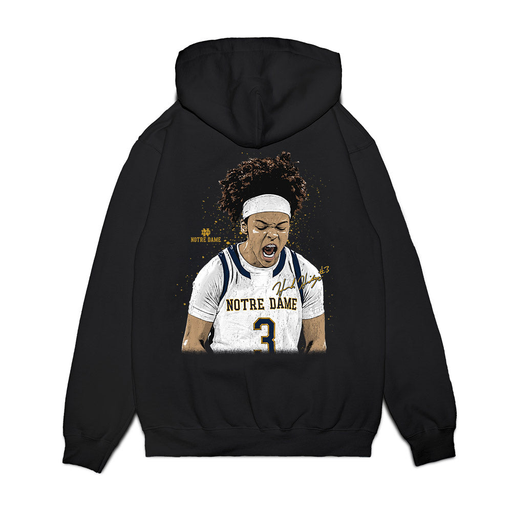 Notre Dame - NCAA Women's Basketball : Hannah Hidalgo - GameFace Premium Hooded Sweatshirt-1