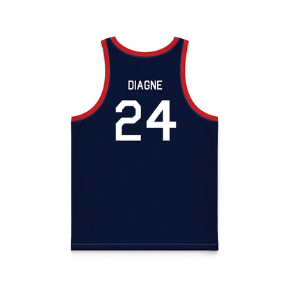 Gonzaga - NCAA Men's Basketball : Ismaila Diagne - Blue Hardwood Basketball Jersey-1