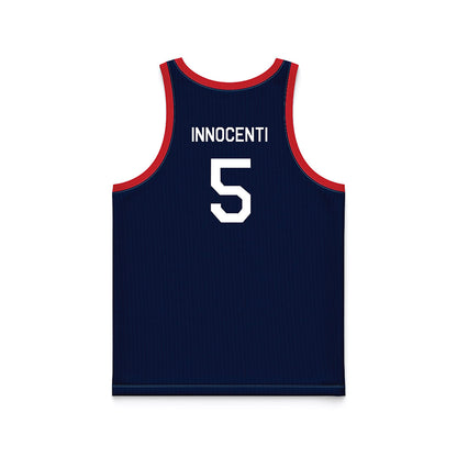 Gonzaga - NCAA Men's Basketball : Emmanuel Innocenti - Blue Hardwood Basketball Jersey-1