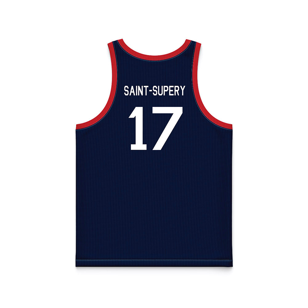 Gonzaga - NCAA Men's Basketball : Mario Saint-Supery - Blue Hardwood Basketball Jersey-1
