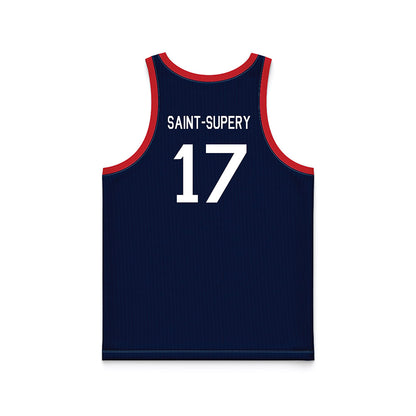 Gonzaga - NCAA Men's Basketball : Mario Saint-Supery - Blue Hardwood Basketball Jersey-1