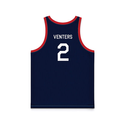 Gonzaga - NCAA Men's Basketball : Steele Venters - Blue Hardwood Basketball Jersey-1