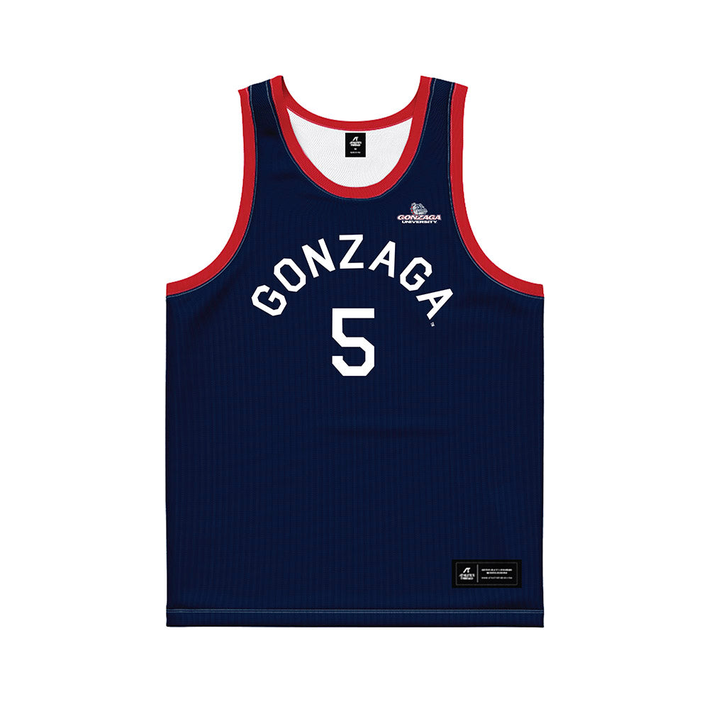 Gonzaga - NCAA Men's Basketball : Emmanuel Innocenti - Blue Hardwood Basketball Jersey-0