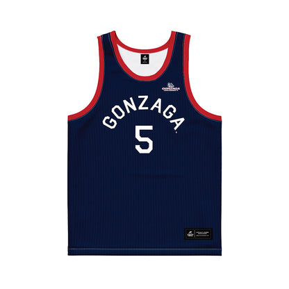 Gonzaga - NCAA Men's Basketball : Emmanuel Innocenti - Blue Hardwood Basketball Jersey-0