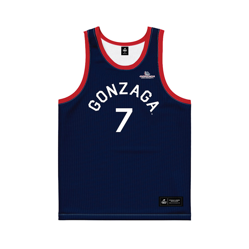 Gonzaga - NCAA Men's Basketball : Tyon Grant-Foster - Blue Hardwood Basketball Jersey-0